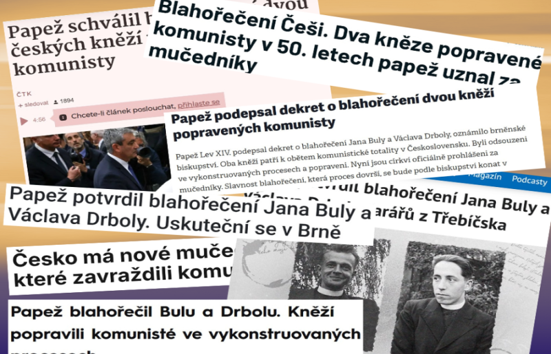 Zpráva o blahořečení našich kněží rezonuje v českých médiích