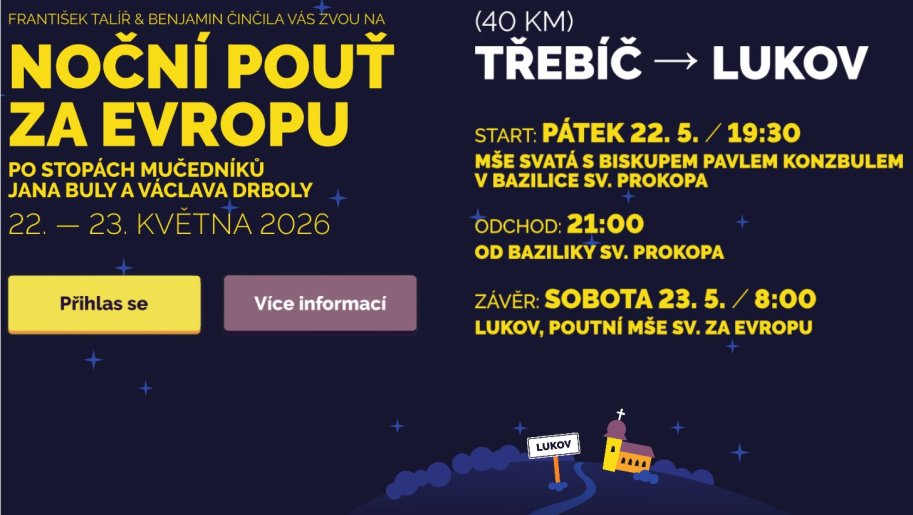 Noční pouť za Evropu po stopách mučedníků Jana Buly a Václava Drboly