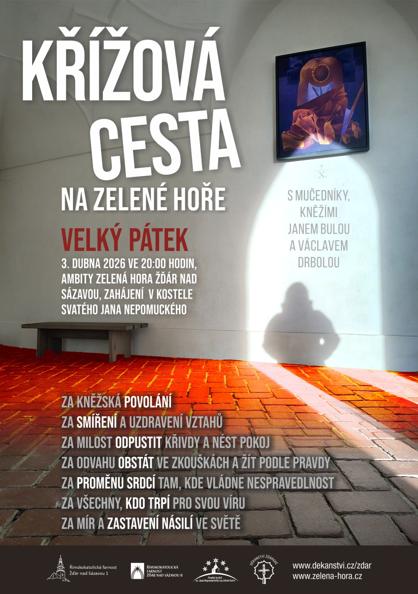 Velkopáteční křížová cesta na Zelené hoře s mučedníky Bulou a Drbolou