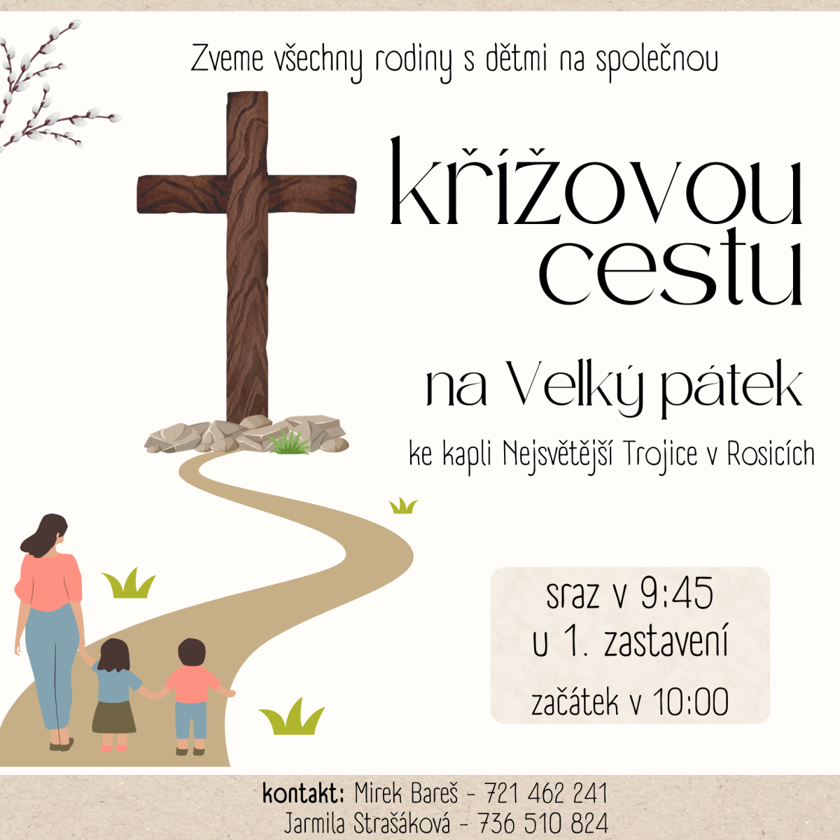 Křížová cesta v Rosicích s Janem Bulou a Václavem Drbolou